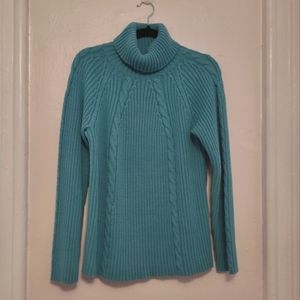 Turquoise Turtleneck Sweater Liz Claiborne XL